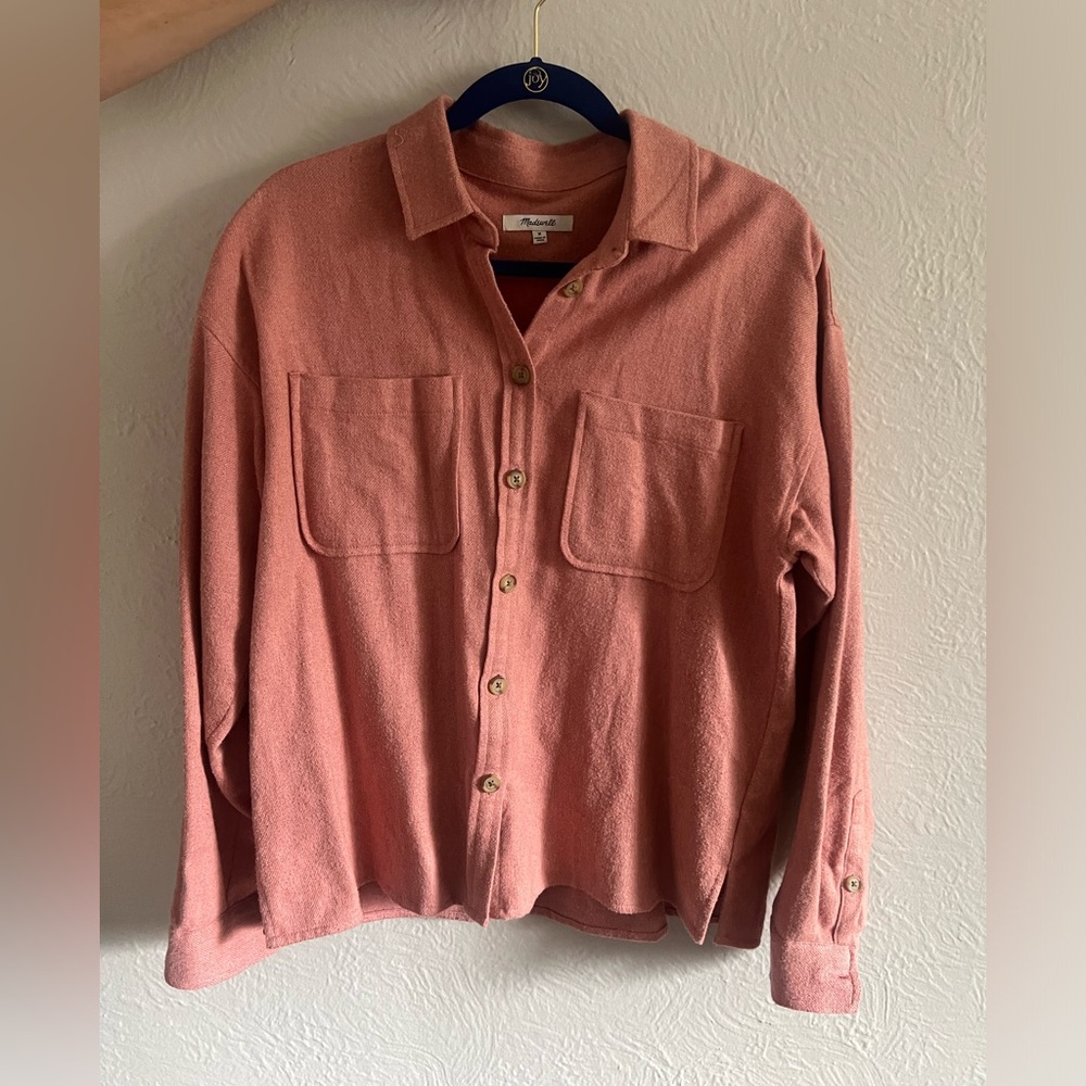 Madewell Pink Flannel Button Down